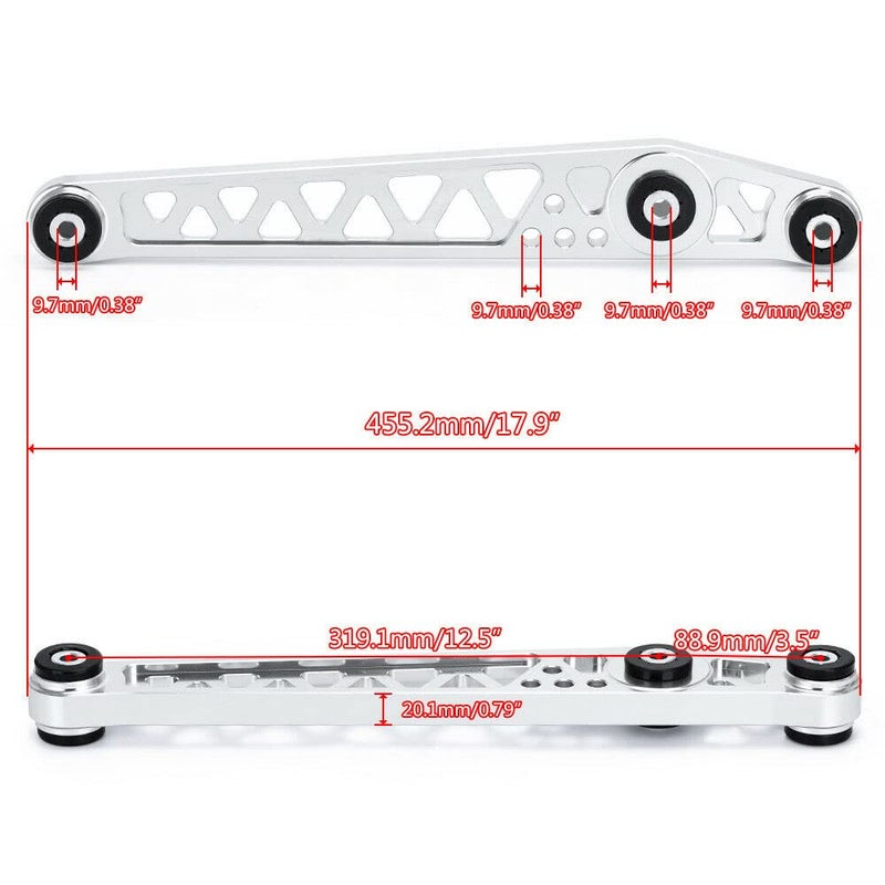 PQY Rear Lower Control Arm+Subframe Brace Compatible with Honda Civic EK LCA 96-00 - Image 2